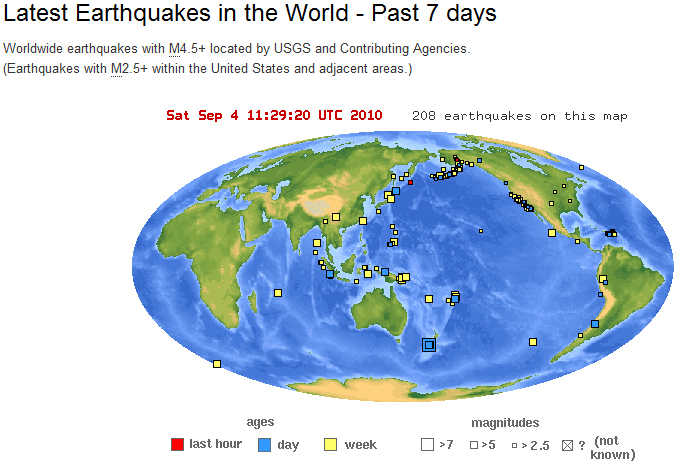 Earthquake New Zealand Map. Quake Map from